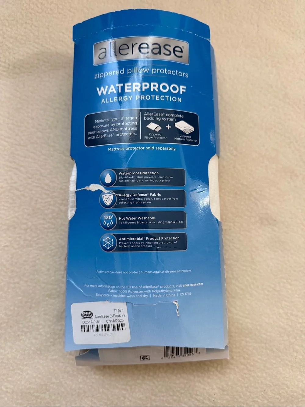 Allerease waterproof zippered